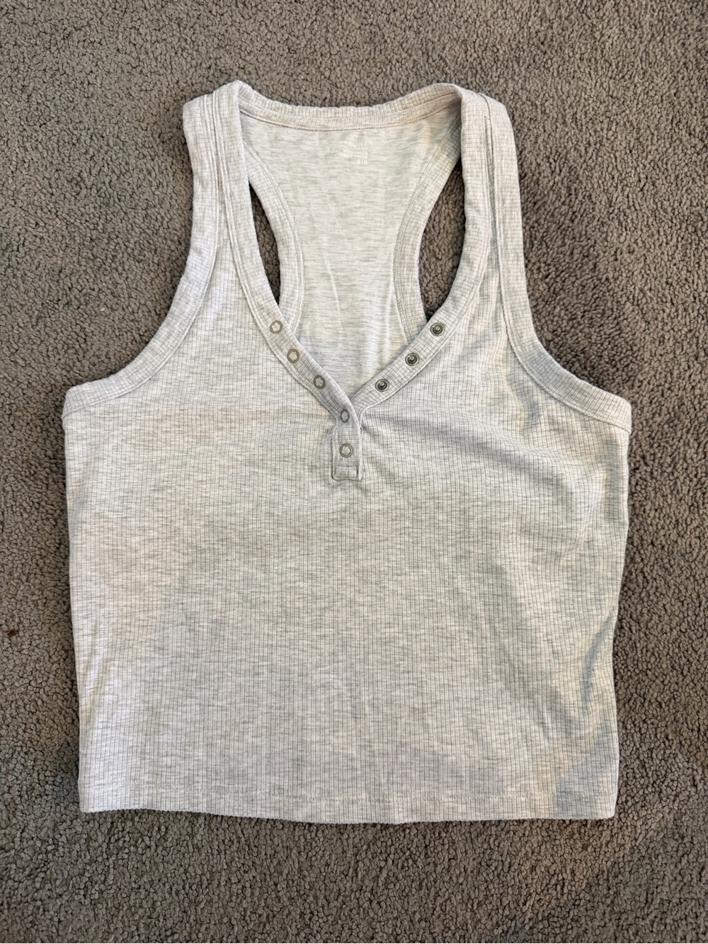 Aerie - Racerback Ribbed Henley Crop Tank